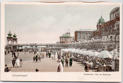Holland Scheveningen Boulevard Pier Kurhaus Beachfront Pavilion 1910 Postcard