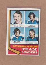 1974-75 TOPPS HOCKEY PENGUINS LEADERS #183 SYL APPS EX+ *A45544
