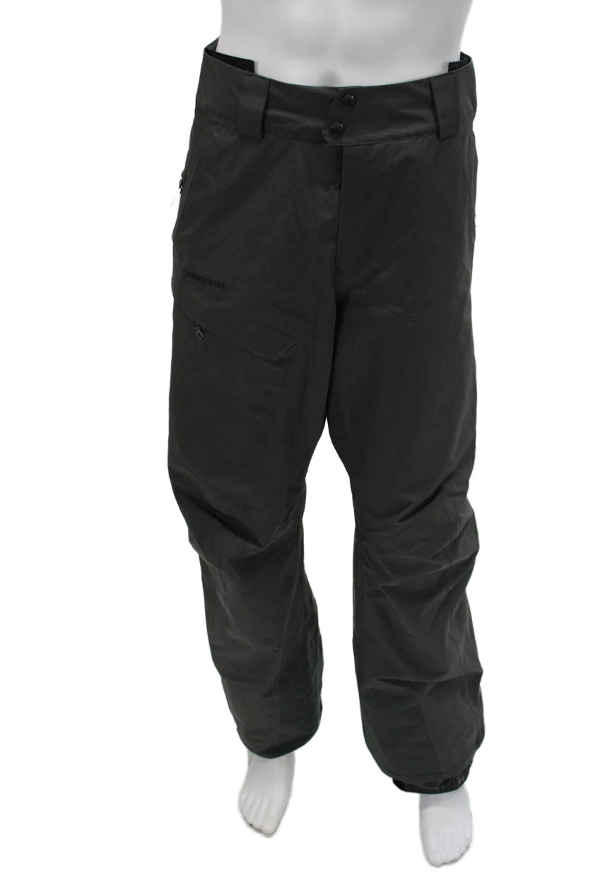 Patagonia Mens Snow Pants Gray Polyester Button Size L