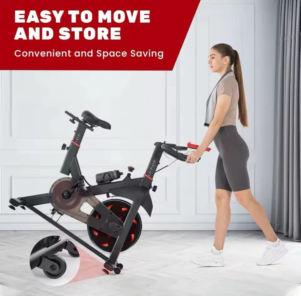 Cyclette Spinning Bike Bicicletta Regolabile Display lcd Cardio Fitness Palestra - Immagine 4 di 4