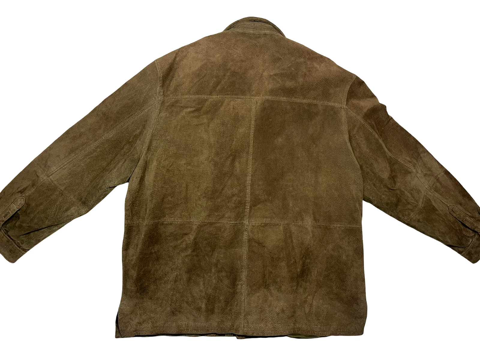 Vtg y2k J. FERRAR Brown Warm SUEDE-LEATHER JACKET Button-Front Coat Men's XXL - product detail image 6