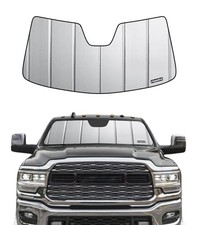 Windshield Sun Shade for Ram 2019-2024 with 5 inch wide sensor Gray Safeguard