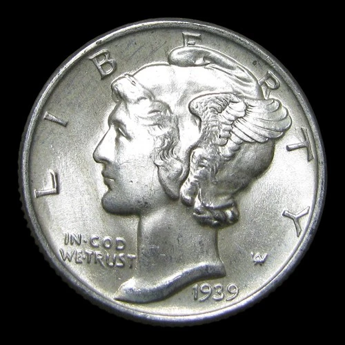 1939 Mercury Dime Silver ---- Gem BU Stunning Coin  ---- #KK209