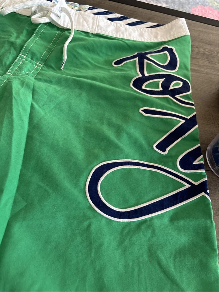 De Colección Roxy Board Shorts Y2K Surf Bañador Mujer’s Talla 11 Verde Azul Marino Usado en Excelente Condición Foto 2 de 4