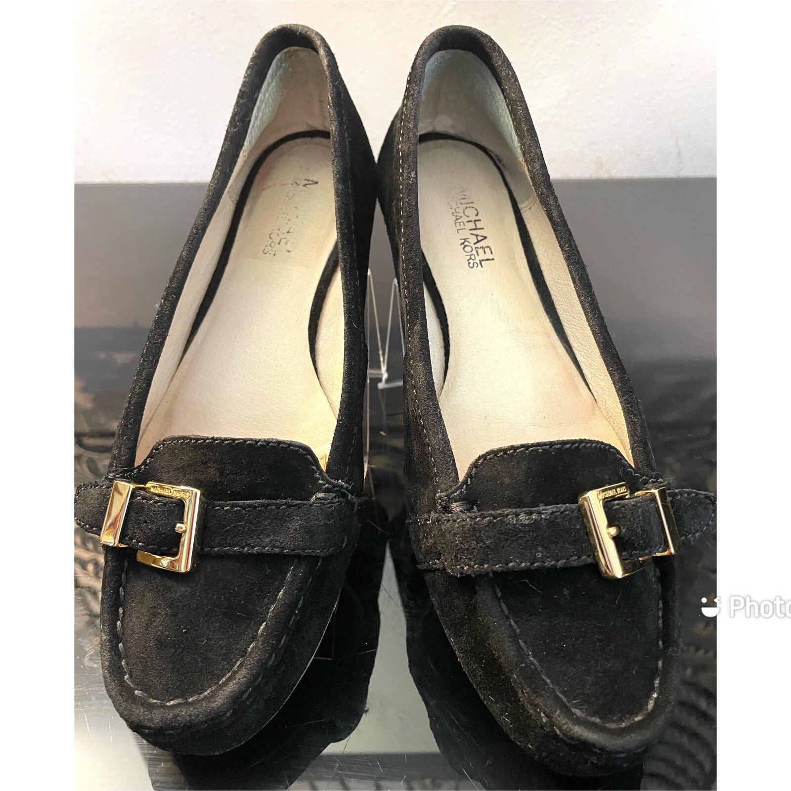 Michael Kors Rory Black Suede Loafers 