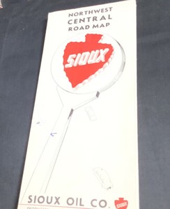 Sioux Oil Company Road Map North Central USA Vintage Newcastle Wyoming