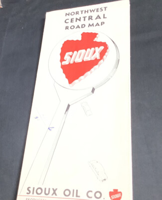 #ad Sioux Oil Company Road Map North Central USA Vintage Newcastle Wyoming $43.46
