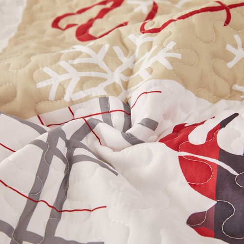 Christmas Bedspread Coverlet Set Patchwork Quilted Queen King Size Bedding New - Picture 87 of 132