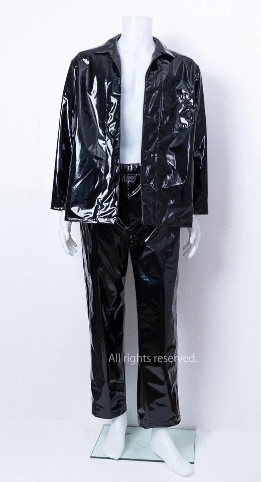 Ropa de dormir brillante de PVC (con forro de PVC) negro (talla 4 para hombre) pijama, amante del esmalte Foto 3 de 4