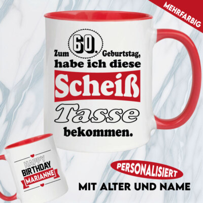 Tasse Geburtstag Name Birthday Scheiss Tasse Geschenk 20 30 40 50 60 70 80