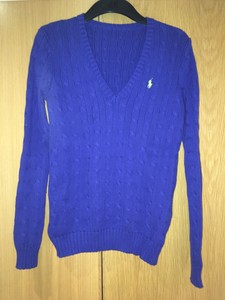 RALPH LAUREN women 100% Cotton Royal Blue Jumper Size L | eBay