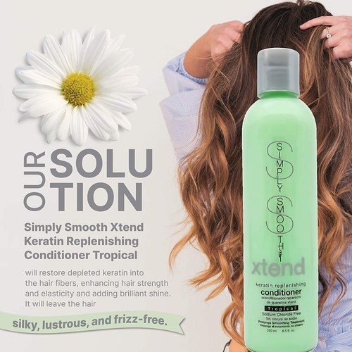 Simply Smooth Keratin Replenishing Shampoo & Conditioner Tropical 8.5Oz Pack of6 - 第 4/6 張圖片