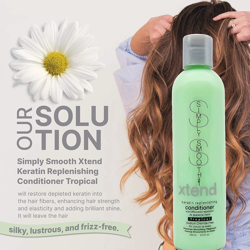 Simply Smooth Keratin Replenishing Shampoo & Conditioner Tropical 8.5Oz Pack of6 - Image 4 of 4