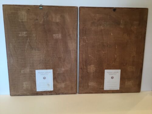 Vintage Set - 4 Michelangelo Repo Drucke Gold Holz Plakette Fratelli Alinari Italien - Bild 9 von 12