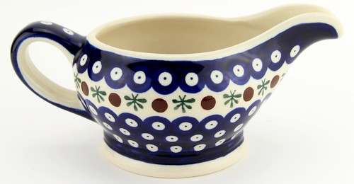 Polish Pottery Gravy Boat 16 Oz. from Zaklady Boleslawiec Nature Pattern - Picture 2 of 4