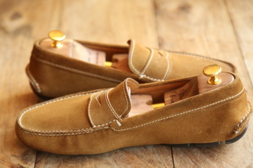 PRADA Tan Brown Leather Driving Shoes Loafers Mens UK 8.5 EU 42.5 US 9.5 - Picture 6 of 10