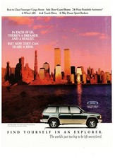 Ford Explorer Vintage Print Ad Poster 1995 Twin Towers Ford Explorer Vintage Print Ad Poster 1995 Twin Towers