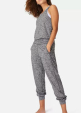 NWT Sweaty Betty Gary Jumpsuit Women's XL "Black Marl" Gray Sleeveless Pockets