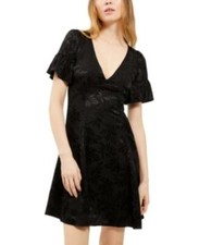 MSRP $175 Michael Kors Satin Fit & Flare Dress Black Size Small