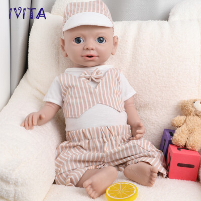 IVITA 19'' Full Silicone Reborn Baby Boy Doll Friendly Real Lifelike for Kids