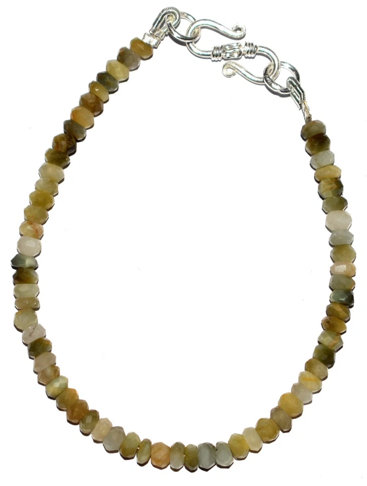 925 Argento Fine Naturale Occhio di Gatto Gemma 3-4 MM Perline 7 " Filo - Immagine 2 di 4