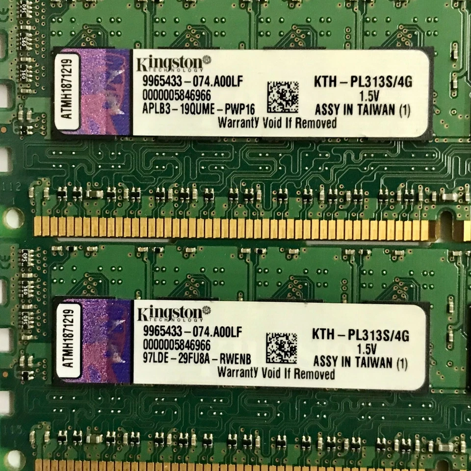 LOT OF5 Kingston 20GB (5x4GB) RAM PC3-12800DDR3-1600 Desktop SDRAM KTH-PL313S/4G - Image 2 of 3