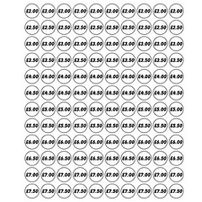 Price Sticker Sheet - x120 Any Colour Any Prices White - Ice Cream Catering Van