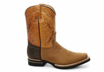 Grinders El Paso hellbraune Lederstiefel Slipper halbhohe Cowboystiefel