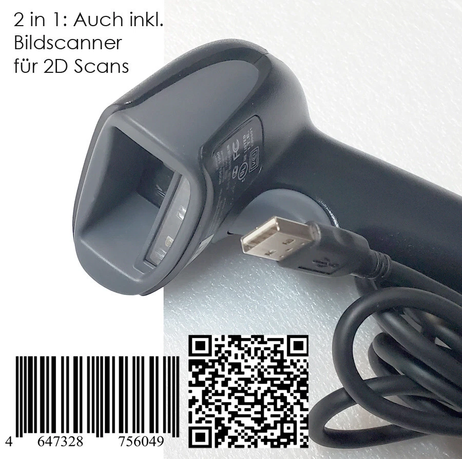 1D 2D USB BARCODE SCANNER HONEYWELL XENON 1900 FÜR WINDOWS 7 10 11 TISCHSTAND S6 - Bild 3 von 4