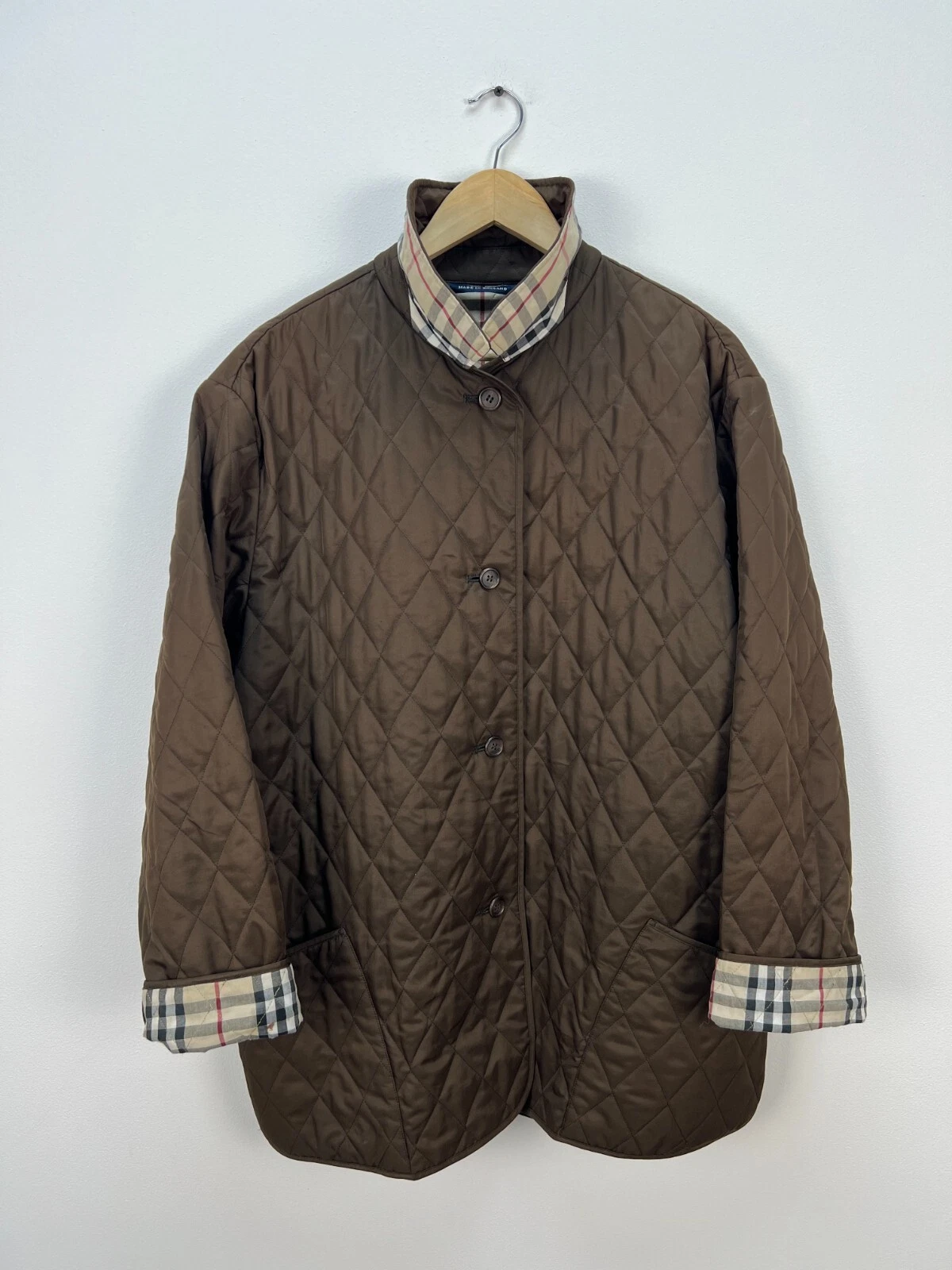 Giacca donna Burberry London trapuntata Nova Check taglia L XL