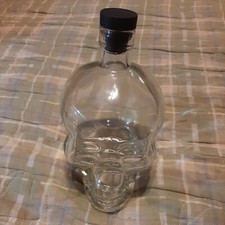 Glass Skull Head Bottle With Cork Top
