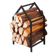 Brennholzregal Stapelregal Kaminholzständer 35x20x46cm Brennholzständer schwarz