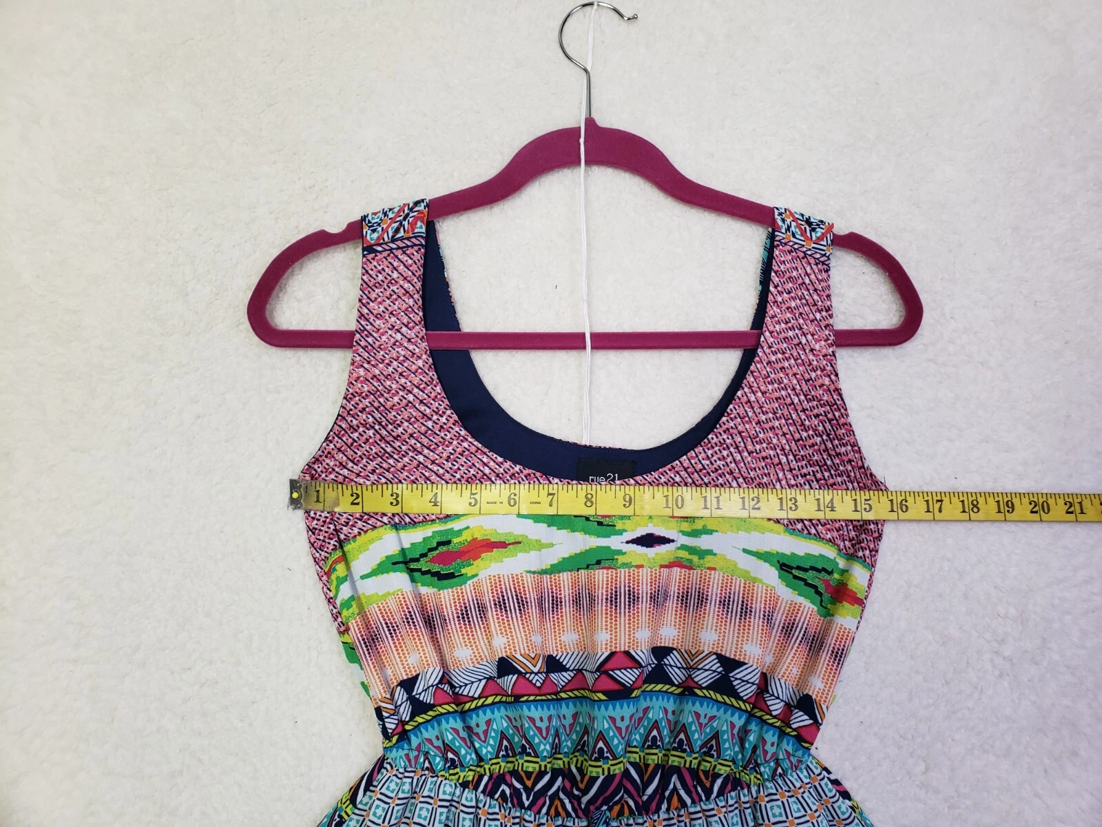 PALM ANGELS Abito donna Rue 21 extra small rosa geo poli senza maniche foderato ALINE lunghezza ginocchio