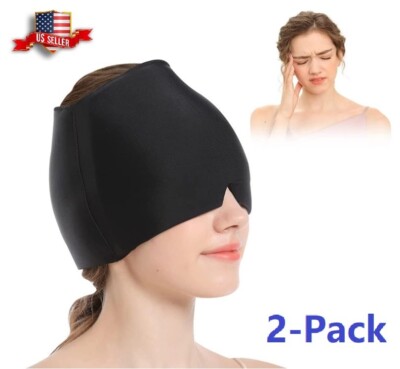 2-Pack Migraine Relief Cap Migraine Headache Relief Wrap Ice Hat Hot & Cold