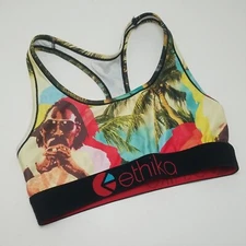 Womens Ethika Palm Trees Graphic Print Sports Bra Size Small