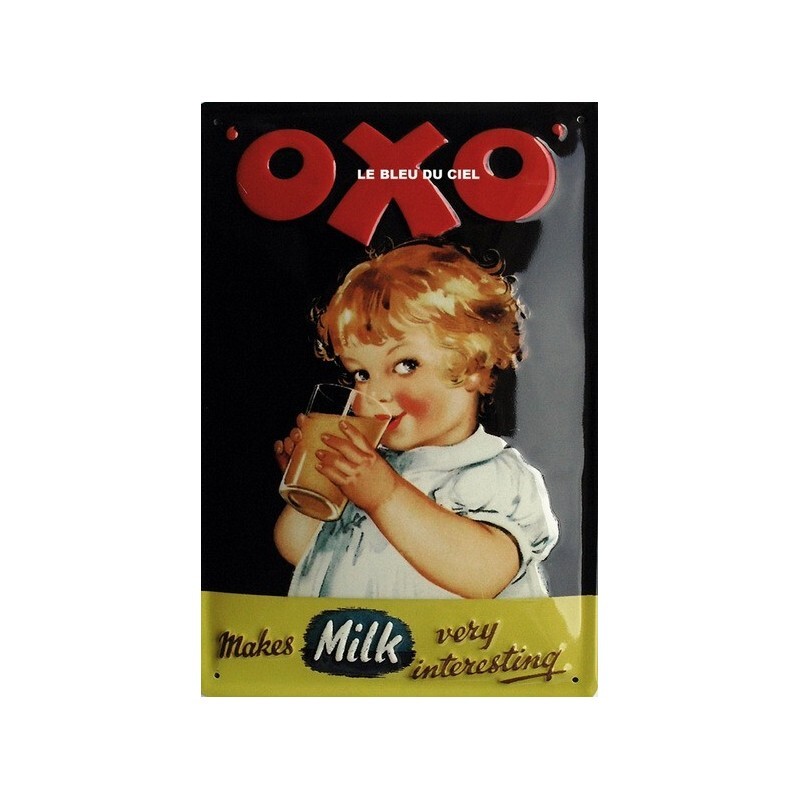 Plaque métal OXO boisson chocolatée déco rétro cuisine 20x30 cm