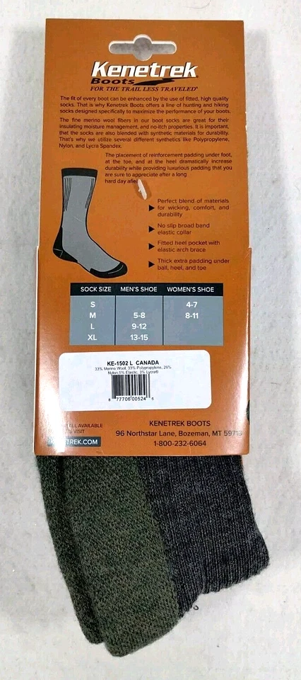 Kenetrek Canada Over-The-Calf Socks Large (9-12) One Pair KE-1502-L - Image 2 of 4