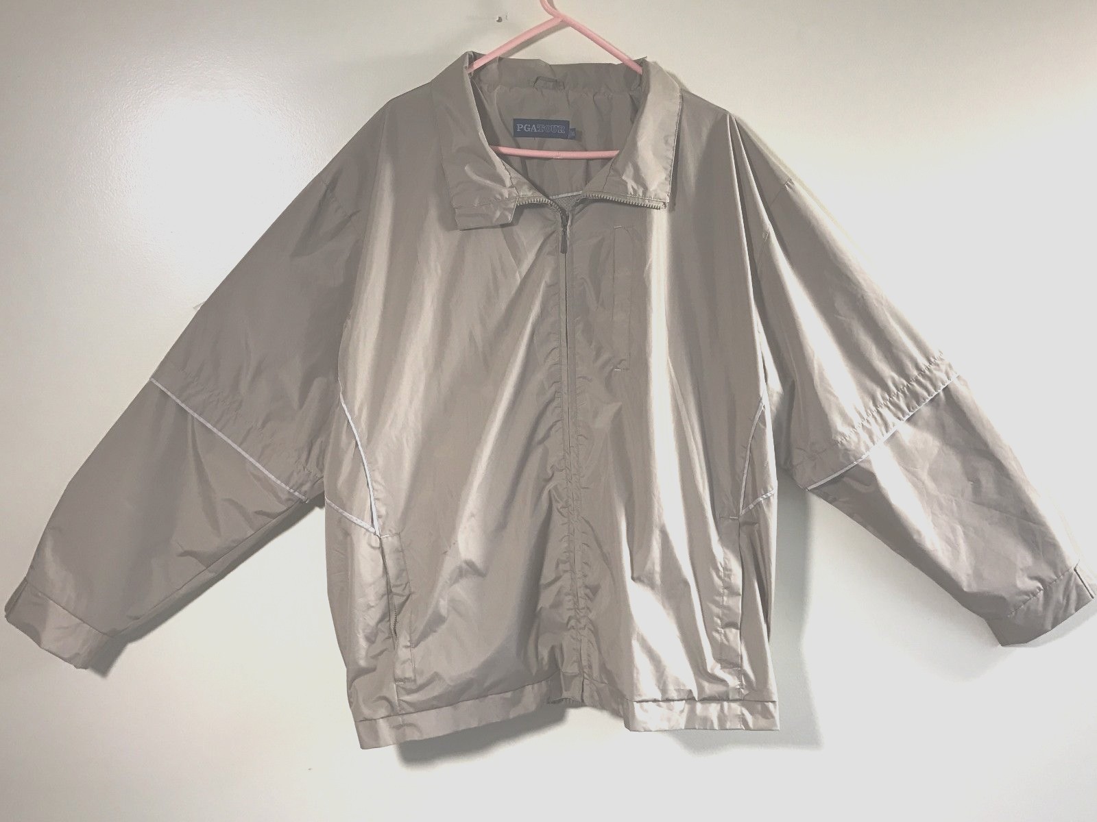 PGA TOUR Big & Tall XXL Tan Mesh Lined Golf Jacket Removable Sleeves eBay