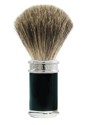 Pure Badger Imitation Ebony Chrome Plated Shaving Brush By EDWIN JAGGER