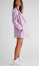 Free People 'dare Me' Leather Jacket Oversized 90s Vibe Large Bnwt Rrp £398