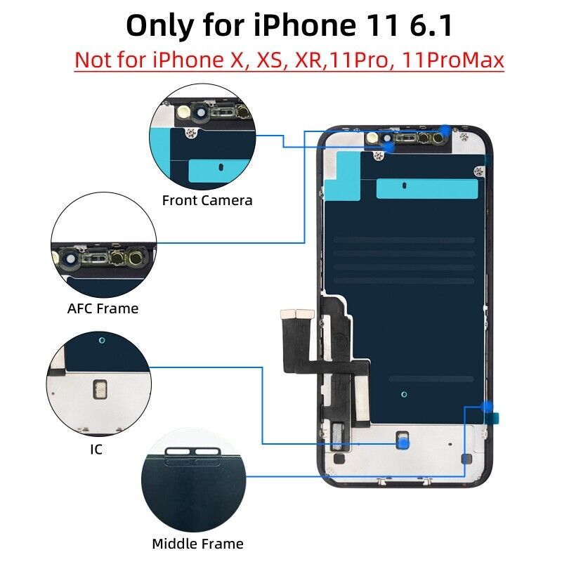 Für iPhone 11 Display OLED LCD Bildschirm 3D Touch Screen Ersatz Vormontiert Set