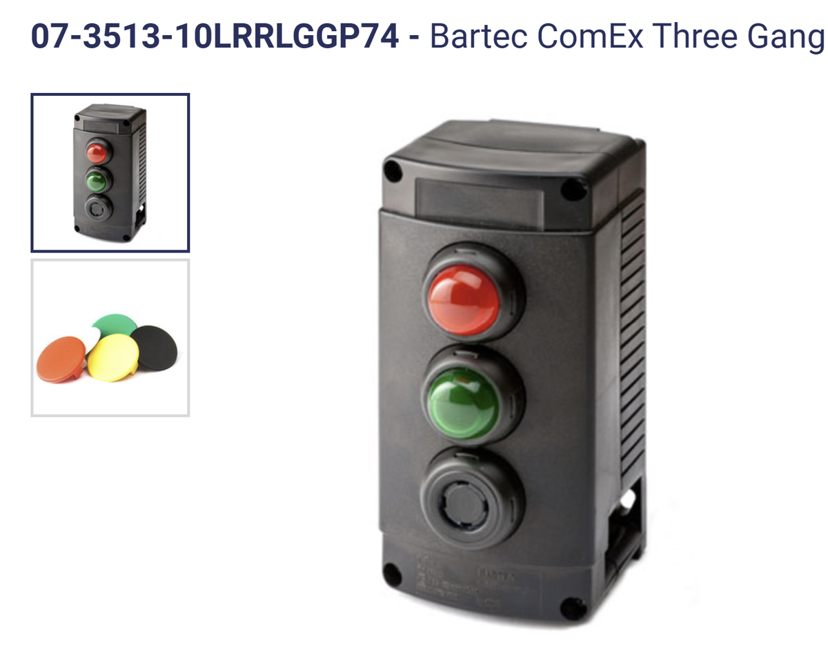 Bartec 07-3513-10LRRLGGP74 ComEX Three Gang Control Station *NEW