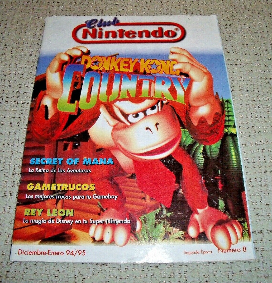 REVISTA &ldquo;CLUB NINTENDO Nº8 SEGUNDA EPOCA DONKEY KONG COUNTRY AÑOS 