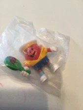 Kool-Aid Man Tennis Player Advertising Premium Toy 2" High "Oh Yeah!" New in Pkg