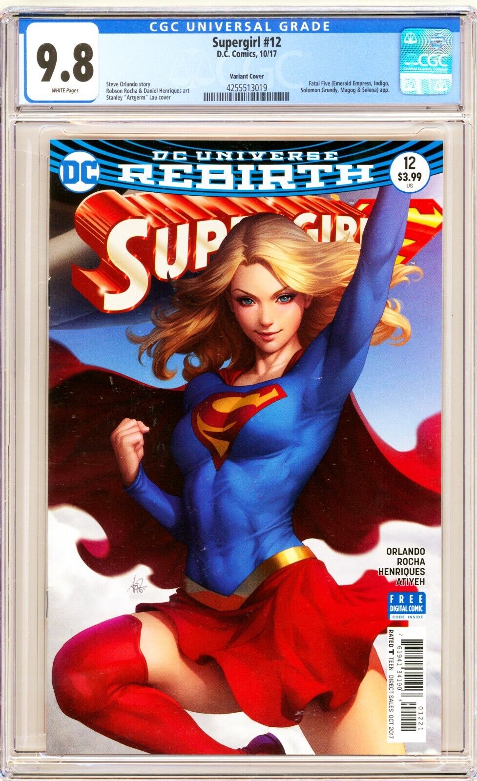 DC Comics SUPERGIRL (2017) #12 Artgerm GOOD GIRL Cover B VARIANT CGC 9.8 NM/MT