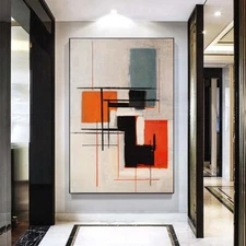 Wall Art Paintings Black Hand Painted Abstract Oil Painting On Canvas Red