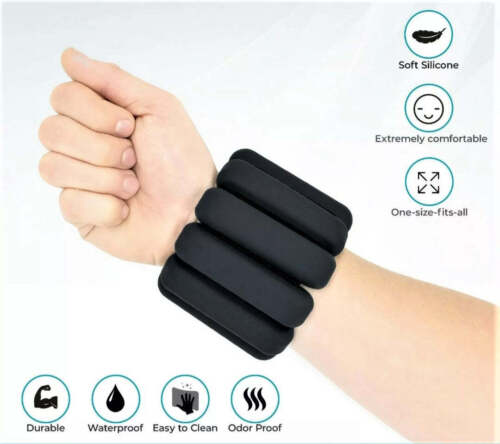 2 Pack Ankle and Wrist Weights BLACK - Picture 1 of 5