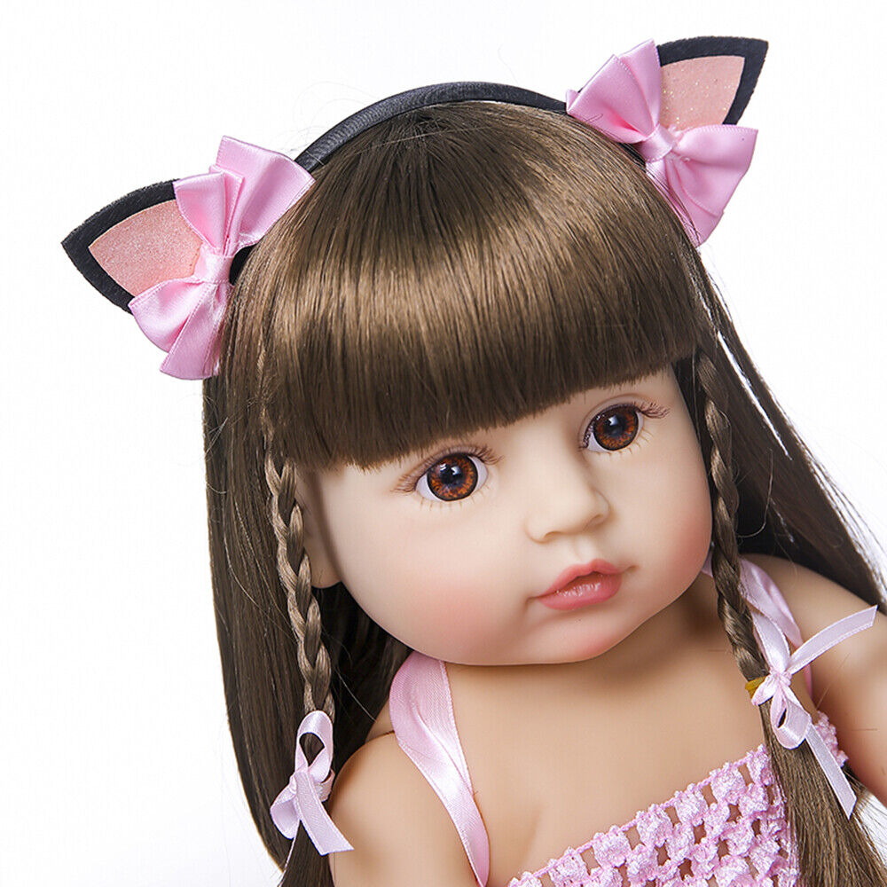 55CM full body silicone vinyl bebe doll reborn baby girl dolls newborn  sweet baby girl bath toy Anatomically Correct