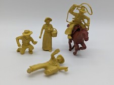 Marx Era Cowboys Horse/Saddle Lady Shopping Western Figures Set of Five 1950s