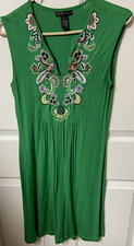 Design History Womens Small Dress Sleeveless Embroidered Stretch